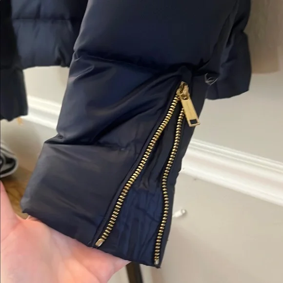 Michael Kors Navy Blue Puffer Jacket with Gold Accents - Picture 7 of 8